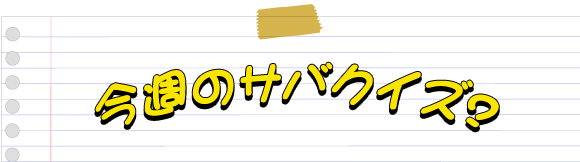 今週のサバクイズ?